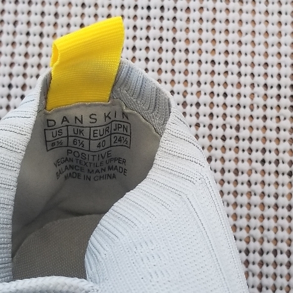 Danskin Positive Vegan Low Women Gray Yellow Running Athletic Sneakers Size 8.5 - Picture 7 of 9